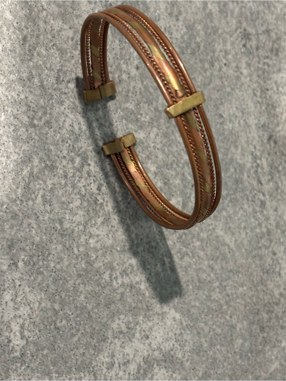 Men's Copper-Tone Braided Cuff Bracelet - Brown